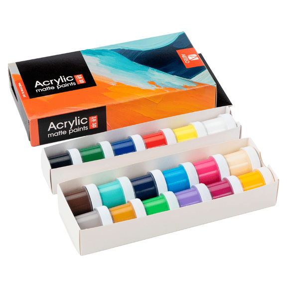 Набор акриловых красок Art матовый 18×10мл Arteo