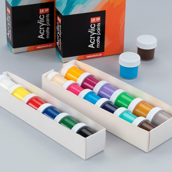 Набор акриловых красок Art матовый 18×10мл Arteo