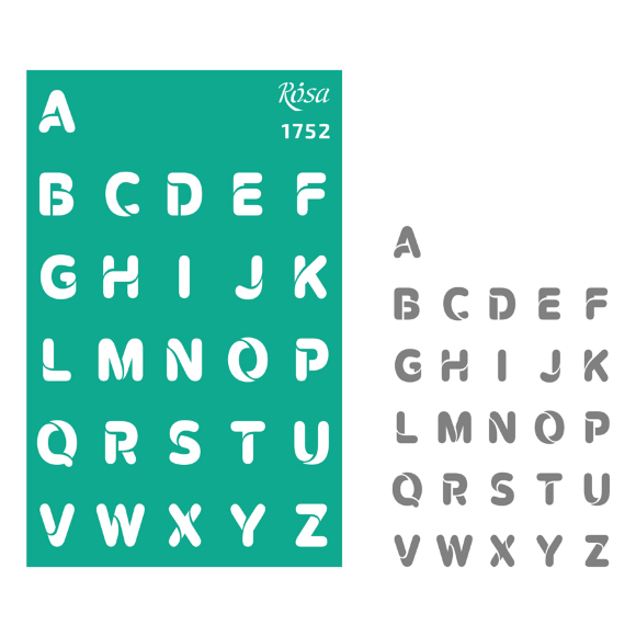 Трафарет многоразовый самоклеящийся №1752 Фоновый 13х20см серия Алфавит цифры ROSA TALENT