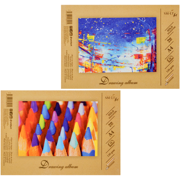 Альбом-склейка для эскизов А4 120г/м2 30л SM-LT Art