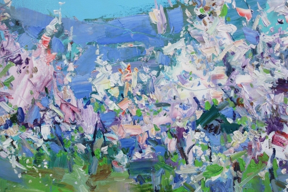 Painting Apricot orchard, artist Egor Dulin - sold