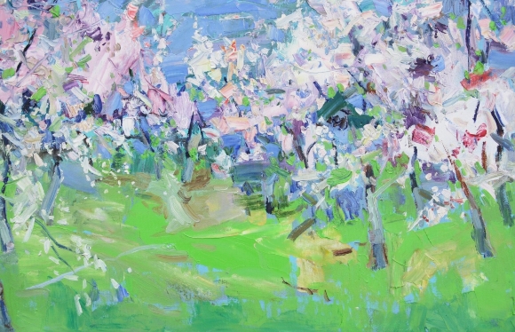 Painting Apricot orchard, artist Egor Dulin - sold