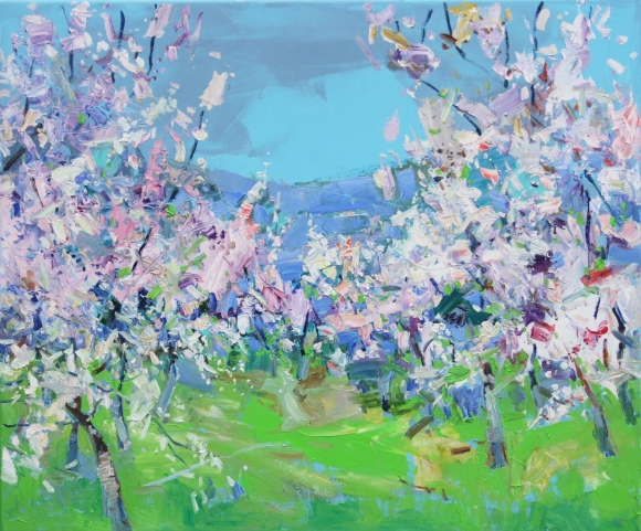 Painting Apricot orchard, artist Egor Dulin - sold