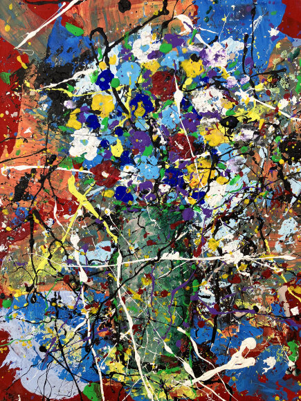 Painting Flowers, artist Zaven Martirosyan Painting Flowers, artist Zaven Martirosyan