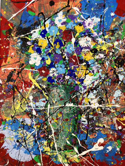 Painting Flowers, artist Zaven Martirosyan Painting Flowers, artist Zaven Martirosyan