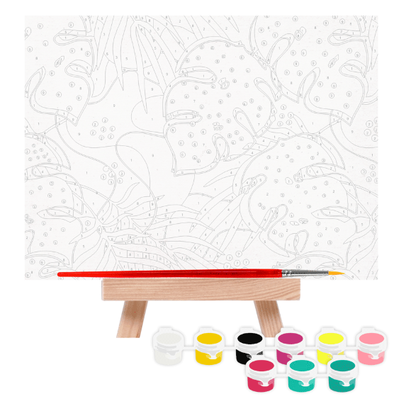 Картина по номерам „Листья“ 15х20см с мольбертом ROSA START