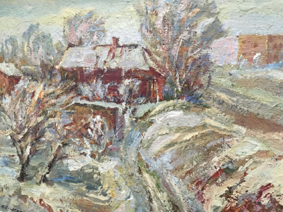 Картина Зимний пейзаж, художник Макаров Виктор - продано