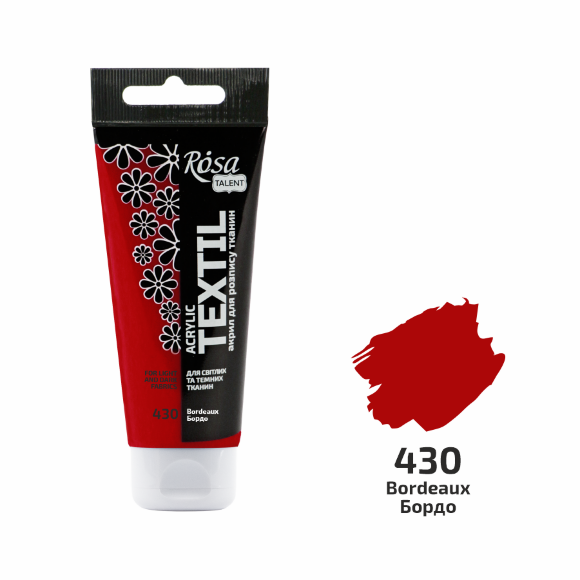 Краска акриловая для тканей Белая (01) 60мл ROSA Talent