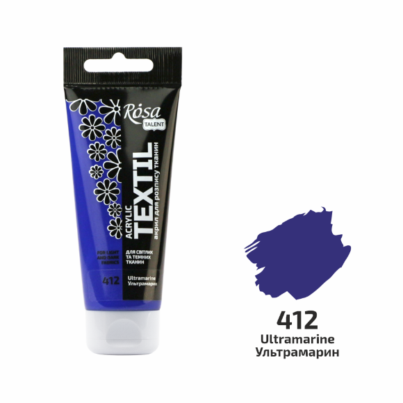 Краска акриловая для тканей Белая (01) 60мл ROSA Talent