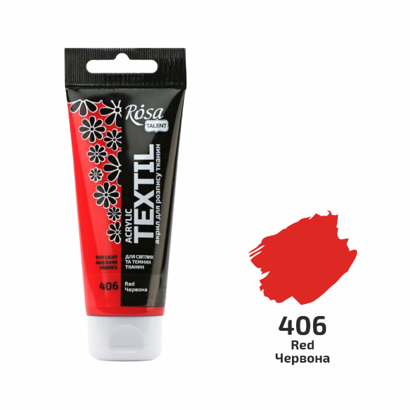 Краска акриловая для тканей Белая (01) 60мл ROSA Talent