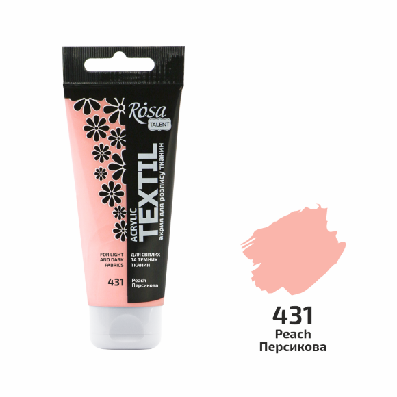 Краска акриловая для тканей Белая (01) 60мл ROSA Talent