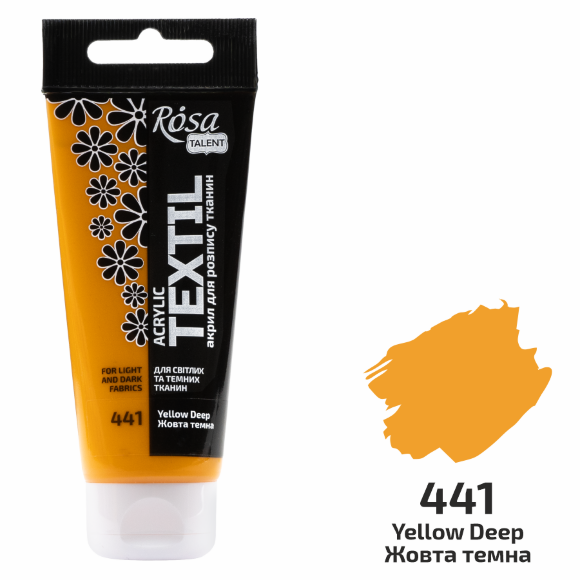 Краска акриловая для тканей Белая (01) 60мл ROSA Talent