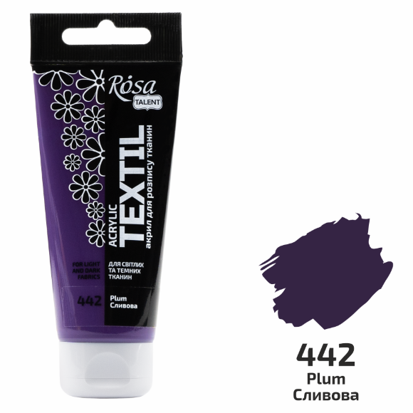 Краска акриловая для тканей Белая (01) 60мл ROSA Talent