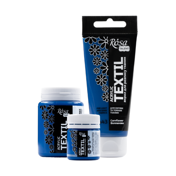 Краска акриловая для тканей Белая (01) 60мл ROSA Talent