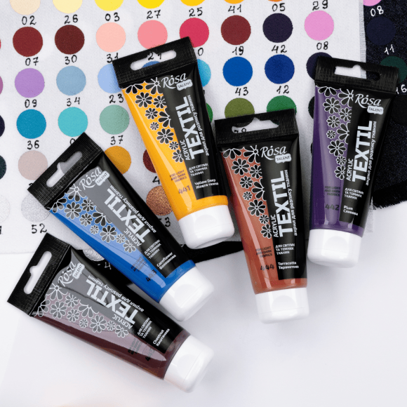 Краска акриловая для тканей Белая (01) 60мл ROSA Talent