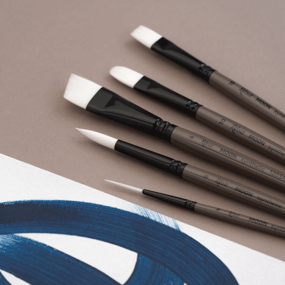 Кисть синтетика круглая MOON 1203R №0 короткая ручка ROSA