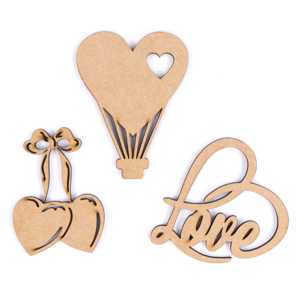 Набор заготовок „Love“ 3шт., МДФ, ROSA Talent Набор заготовок „Love“ 3шт., МДФ, ROSA Talent