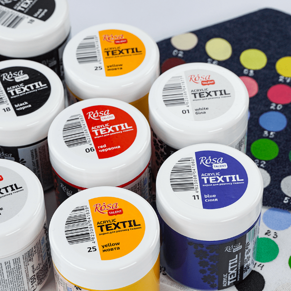 Краска акриловая для тканей Белая (01) 150мл ROSATalent
