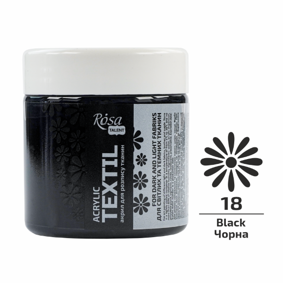 Краска акриловая для тканей Белая (01) 150мл ROSATalent