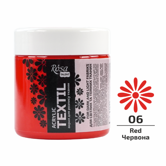 Краска акриловая для тканей Белая (01) 150мл ROSATalent