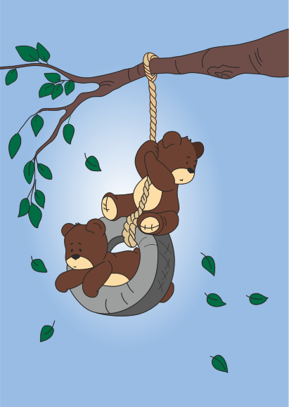 Раскраска по контурам Рисунок „Играющие медвежата“ 20×30 см ROSA KIDS