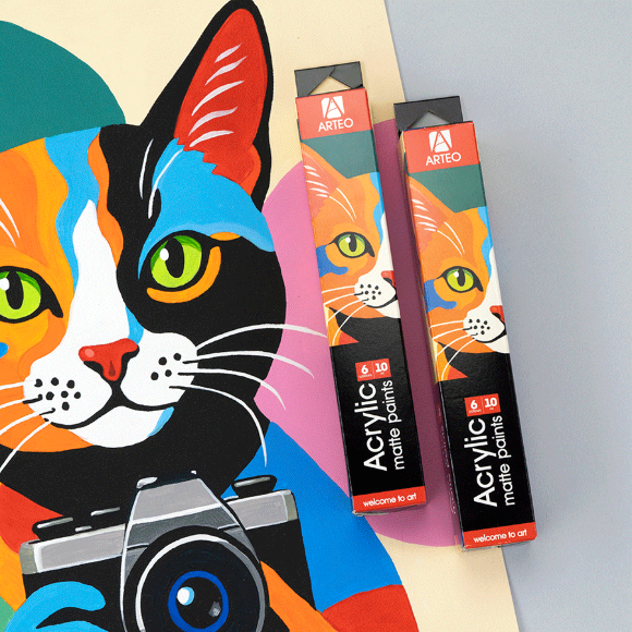 Набор акриловых красок ColorCat матовый 6×10мл Arteo