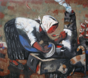 Painting Delicious Borscht, artist Volodymyr Nosan