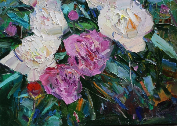 Картина «Пионы», художник Дулин Егор