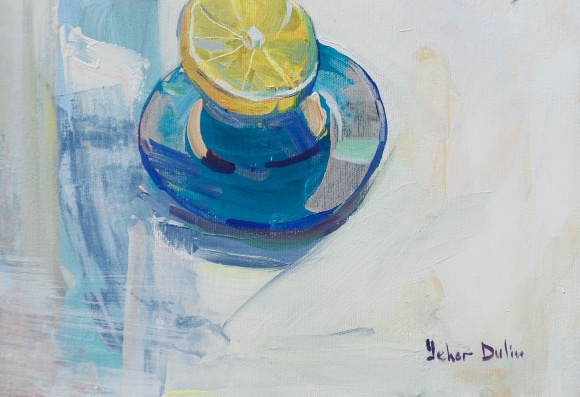 Painting Morning coffee, artist Yegor Dulin