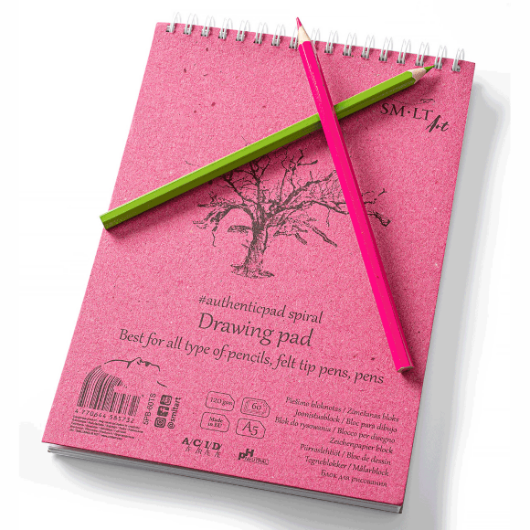 Альбом для рисунка на спирали AUTHENTIC А5 (14,8х21 см) 120г/м2 60л SM-LT Art