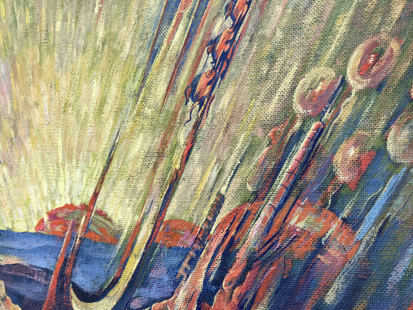 Painting Pipes on a tree, artist Burda Yaroslav Painting Pipes on a tree, artist Burda Yaroslav