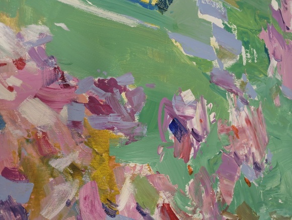 Painting Spring garden, artist Yegor Dulin