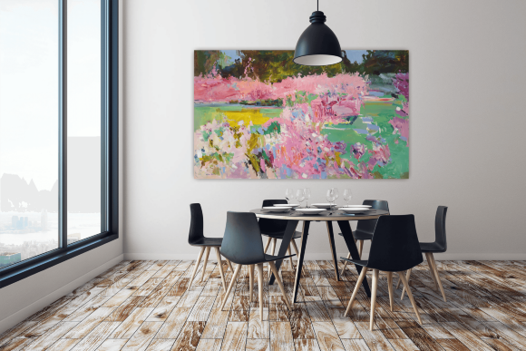 Painting Spring garden, artist Yegor Dulin