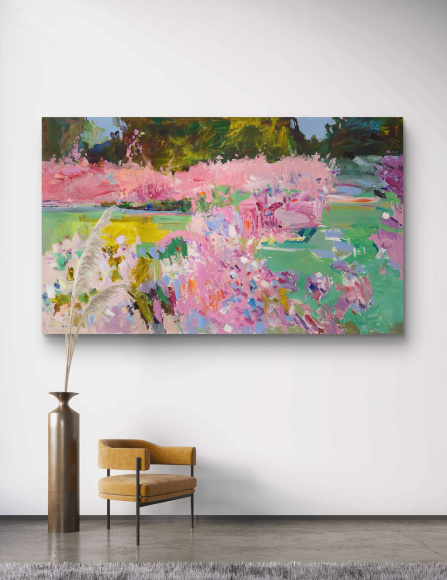 Painting Spring garden, artist Yegor Dulin