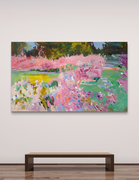 Painting Spring garden, artist Yegor Dulin