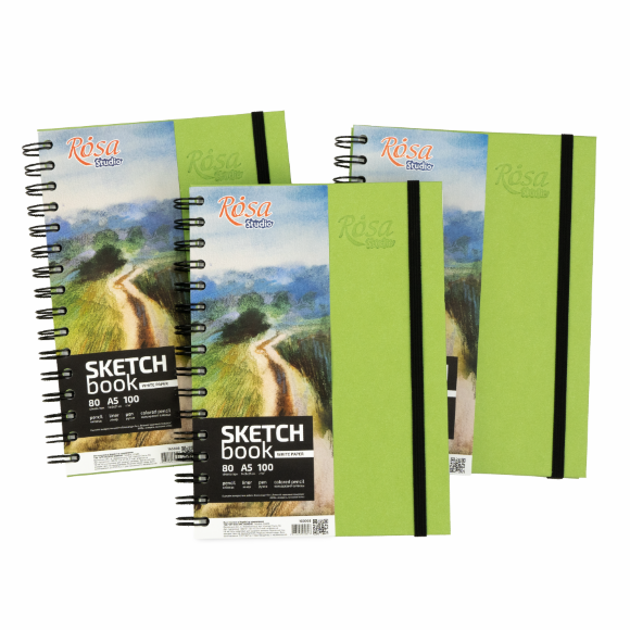 Блокнот на спирали A5 (14,8х21см) 100г/м2 80л фисташковый ROSA Studio Блокнот на спирали A5 (14,8х21см) 100г/м2 80л фисташковый ROSA Studio