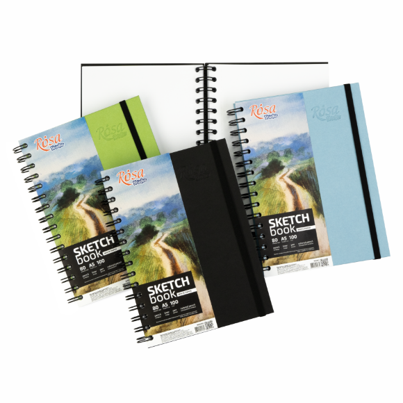 Блокнот на спирали A5 (14,8х21см) 100г/м2 80л фисташковый ROSA Studio Блокнот на спирали A5 (14,8х21см) 100г/м2 80л фисташковый ROSA Studio