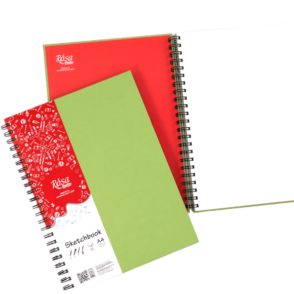 Блокнот на спирали A5 (14,8х21см) 100г/м2 80л фисташковый ROSA Studio Блокнот на спирали A5 (14,8х21см) 100г/м2 80л фисташковый ROSA Studio