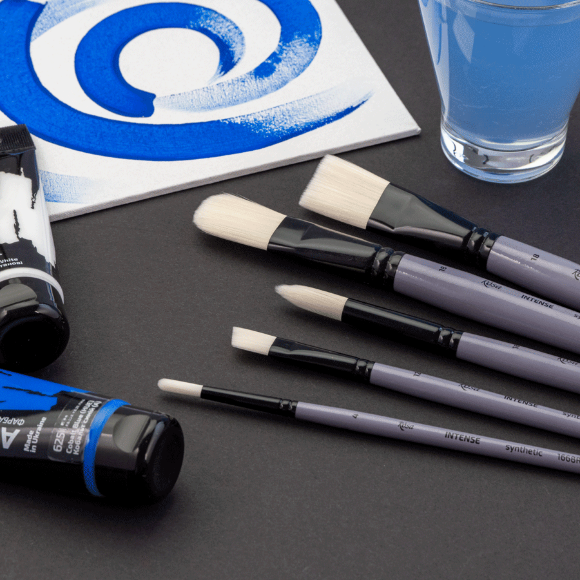 Кисть синтетика овальная INTENSE 1668FR №0 длинная ручка ROSA