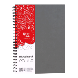 Блокнот на спирали A4 (21х29,7см) 100г/м2 80л серый ROSA Studio