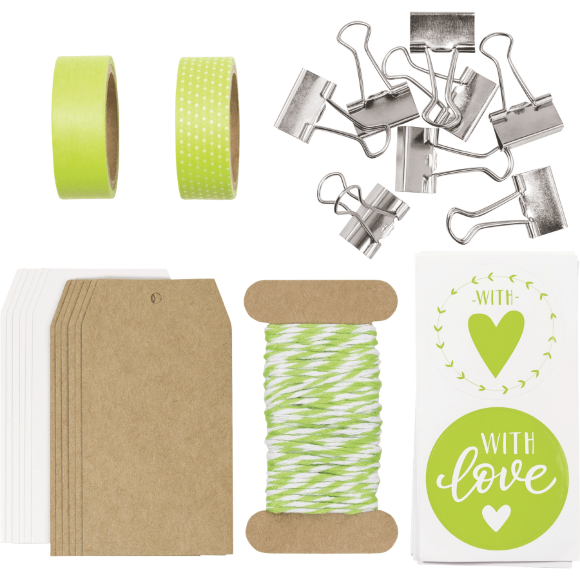 Набор материалов для оформления подарков Зеленый 15х15х2см Heyda