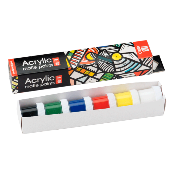 Набор акриловых красок Geometric матовый 6×10мл Arteo