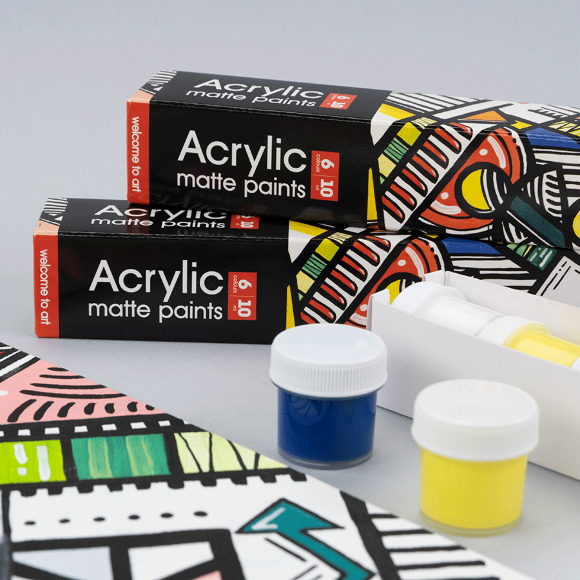 Набор акриловых красок Geometric матовый 6×10мл Arteo