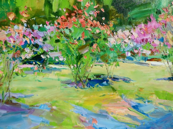 Painting Rose garden, artist Yegor Dulin