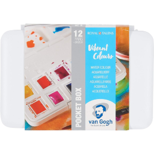 Набор акварельных красок VAN GOGH Pocket box VIBRANT COLOURS 12 кювет Royal Talens