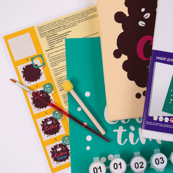 Набор нарисуй картину с трафаретом Coffee Time 20х20см ROSA START