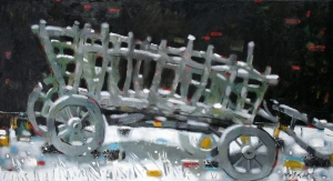 Painting Cold Winter of 2022, artist Volodymyr Nosan