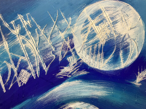 Painting Blue composition, artist Vasyl Didyk Painting Blue composition, artist Vasyl Didyk