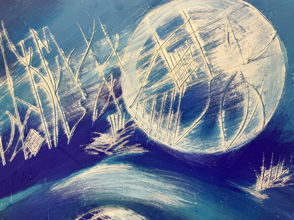 Painting Blue composition, artist Vasyl Didyk Painting Blue composition, artist Vasyl Didyk