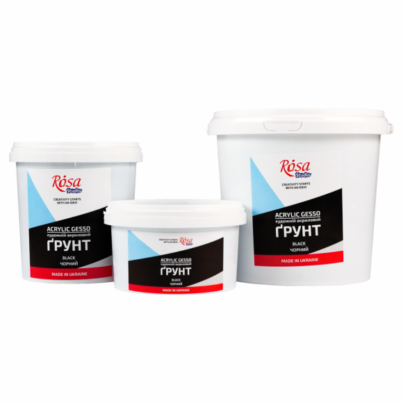 Грунт акриловий художній чорний 280мл ROSA Studio